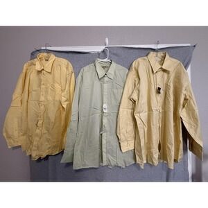 Bachrach Dress Shirt Mens 18.5 36/37 Multicolor Solid Long Sleeve Monogram Lot 3